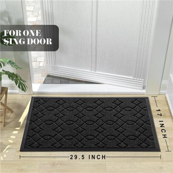 Front Door Mats, Heavy Duty Water Absorbent Mud Resistant Easy Clean Entry - Picture 2 of 6